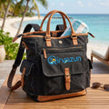 Qirvazun™ Convertible Canvas Backpack Tote | Heavy-Duty Beach &amp; Travel Weekender Bag with Premium Leather Trim