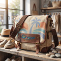 Qirvazun™ Tropical Palm Vintage Canvas Messenger Bag | Retro Unisex Travel &amp; Everyday Crossbody Satchel